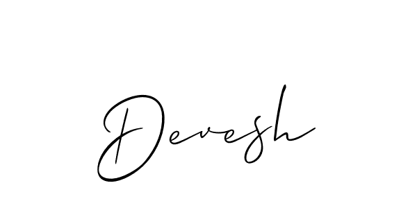 How to make Devesh signature? Allison_Script is a professional autograph style. Create handwritten signature for Devesh name. Devesh signature style 2 images and pictures png