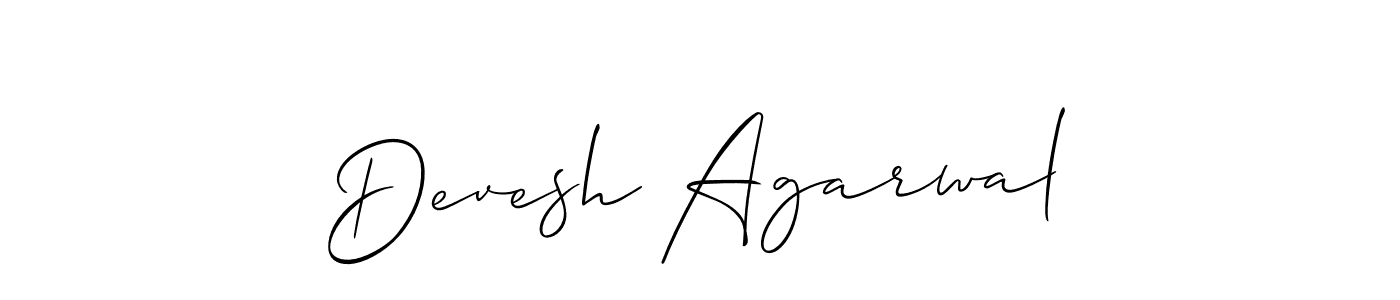 Make a short Devesh Agarwal signature style. Manage your documents anywhere anytime using Allison_Script. Create and add eSignatures, submit forms, share and send files easily. Devesh Agarwal signature style 2 images and pictures png