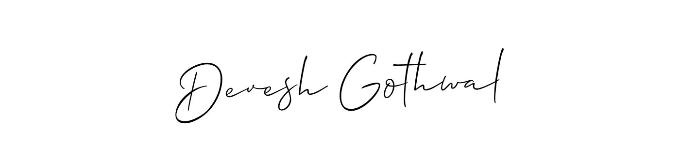 Devesh Gothwal stylish signature style. Best Handwritten Sign (Allison_Script) for my name. Handwritten Signature Collection Ideas for my name Devesh Gothwal. Devesh Gothwal signature style 2 images and pictures png