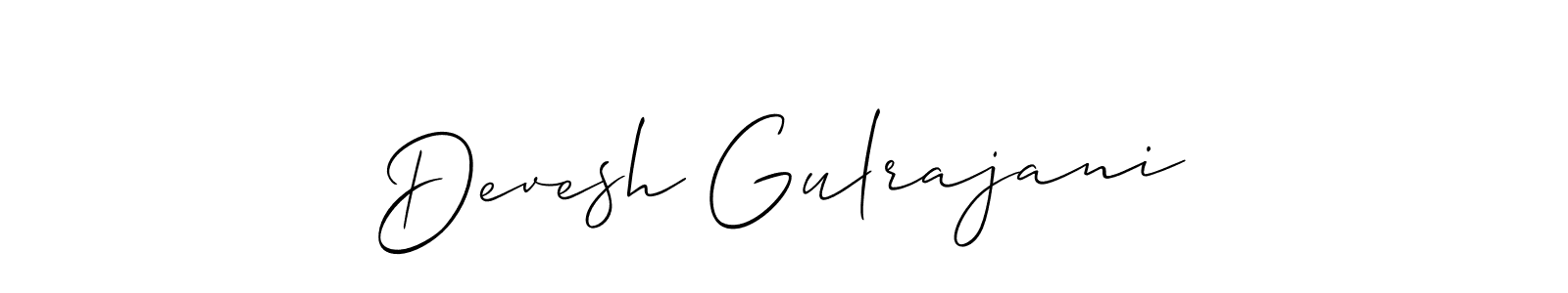 How to make Devesh Gulrajani signature? Allison_Script is a professional autograph style. Create handwritten signature for Devesh Gulrajani name. Devesh Gulrajani signature style 2 images and pictures png