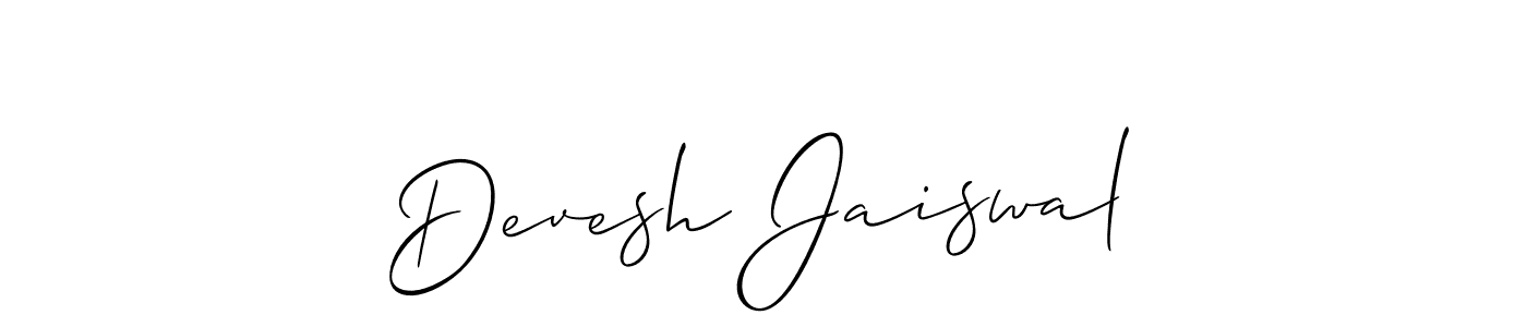 The best way (Allison_Script) to make a short signature is to pick only two or three words in your name. The name Devesh Jaiswal include a total of six letters. For converting this name. Devesh Jaiswal signature style 2 images and pictures png