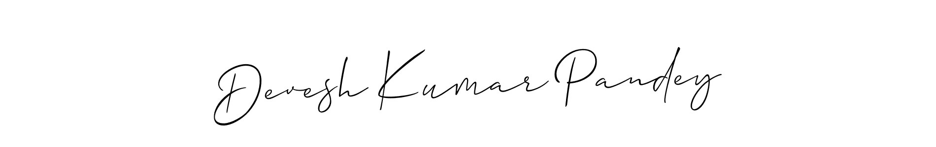 How to make Devesh Kumar Pandey name signature. Use Allison_Script style for creating short signs online. This is the latest handwritten sign. Devesh Kumar Pandey signature style 2 images and pictures png