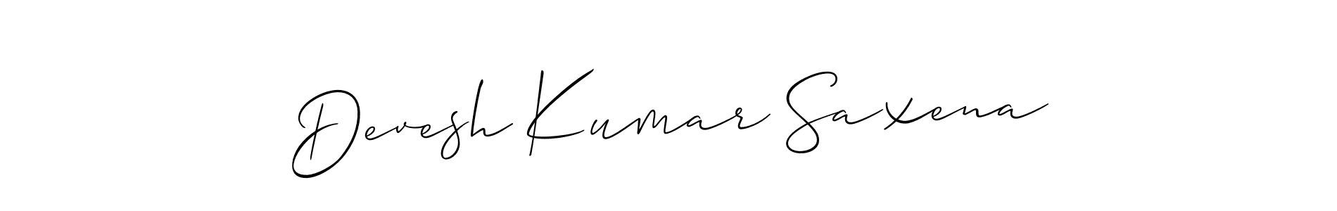 Make a beautiful signature design for name Devesh Kumar Saxena. With this signature (Allison_Script) style, you can create a handwritten signature for free. Devesh Kumar Saxena signature style 2 images and pictures png
