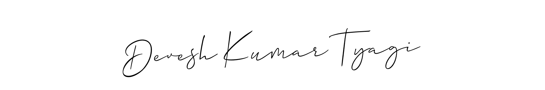 You should practise on your own different ways (Allison_Script) to write your name (Devesh Kumar Tyagi) in signature. don't let someone else do it for you. Devesh Kumar Tyagi signature style 2 images and pictures png