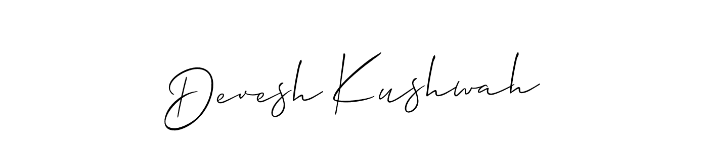 Design your own signature with our free online signature maker. With this signature software, you can create a handwritten (Allison_Script) signature for name Devesh Kushwah. Devesh Kushwah signature style 2 images and pictures png