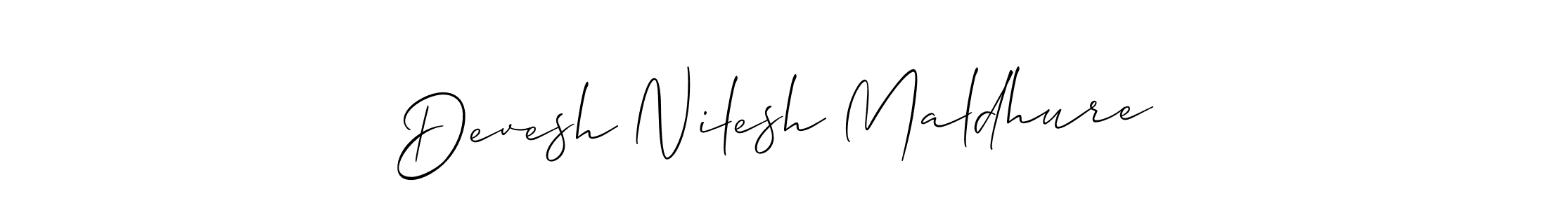 Check out images of Autograph of Devesh Nilesh Maldhure name. Actor Devesh Nilesh Maldhure Signature Style. Allison_Script is a professional sign style online. Devesh Nilesh Maldhure signature style 2 images and pictures png