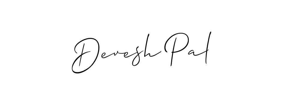 Also we have Devesh Pal name is the best signature style. Create professional handwritten signature collection using Allison_Script autograph style. Devesh Pal signature style 2 images and pictures png