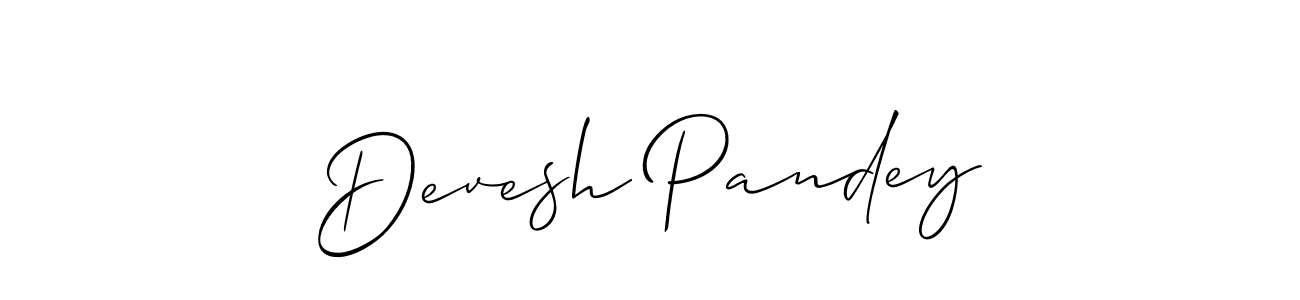 Also we have Devesh Pandey name is the best signature style. Create professional handwritten signature collection using Allison_Script autograph style. Devesh Pandey signature style 2 images and pictures png