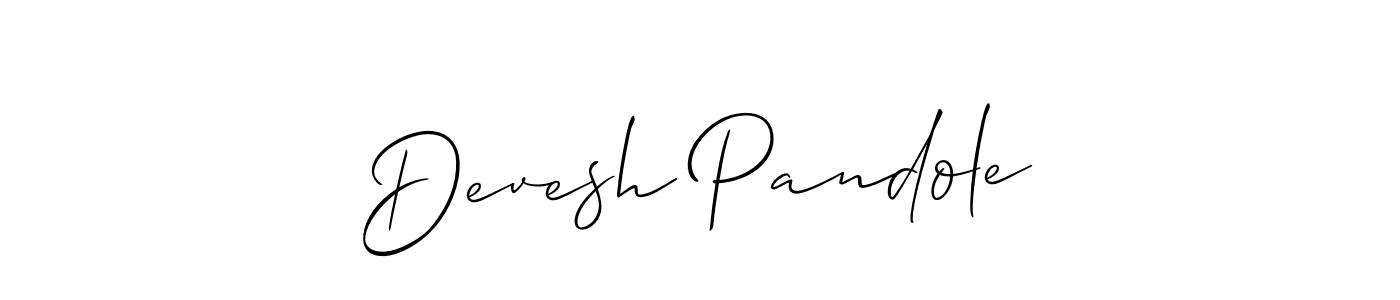 Create a beautiful signature design for name Devesh Pandole. With this signature (Allison_Script) fonts, you can make a handwritten signature for free. Devesh Pandole signature style 2 images and pictures png