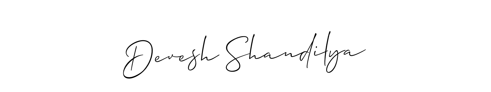 How to make Devesh Shandilya name signature. Use Allison_Script style for creating short signs online. This is the latest handwritten sign. Devesh Shandilya signature style 2 images and pictures png