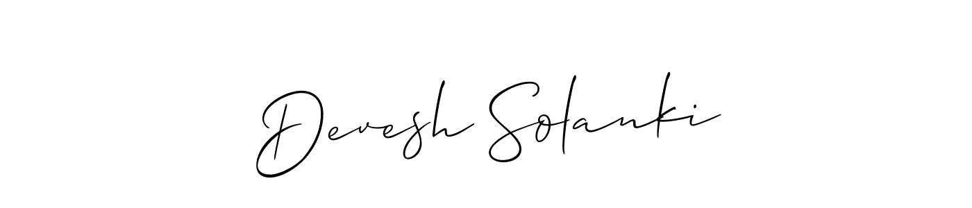 How to make Devesh Solanki name signature. Use Allison_Script style for creating short signs online. This is the latest handwritten sign. Devesh Solanki signature style 2 images and pictures png