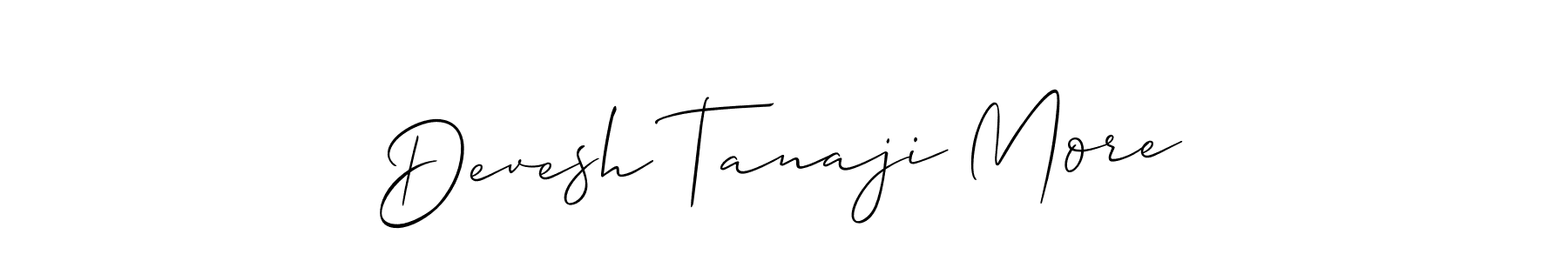 How to Draw Devesh Tanaji More signature style? Allison_Script is a latest design signature styles for name Devesh Tanaji More. Devesh Tanaji More signature style 2 images and pictures png