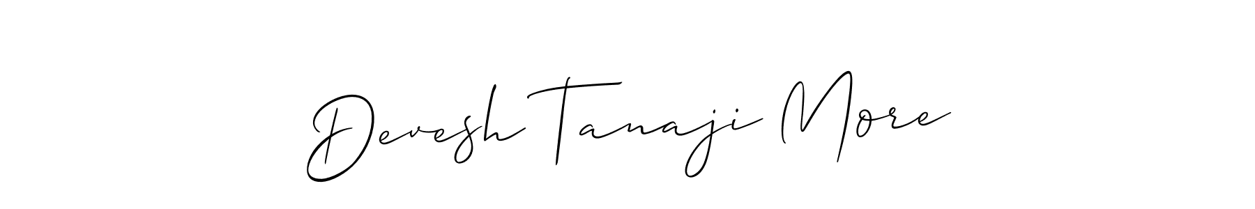 How to make Devesh Tanaji More name signature. Use Allison_Script style for creating short signs online. This is the latest handwritten sign. Devesh Tanaji More signature style 2 images and pictures png
