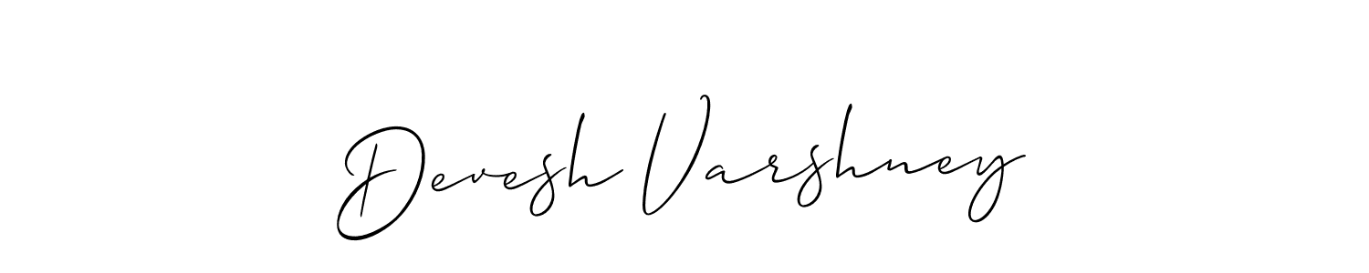 Design your own signature with our free online signature maker. With this signature software, you can create a handwritten (Allison_Script) signature for name Devesh Varshney. Devesh Varshney signature style 2 images and pictures png