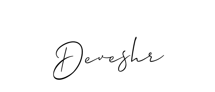 Use a signature maker to create a handwritten signature online. With this signature software, you can design (Allison_Script) your own signature for name Deveshr. Deveshr signature style 2 images and pictures png