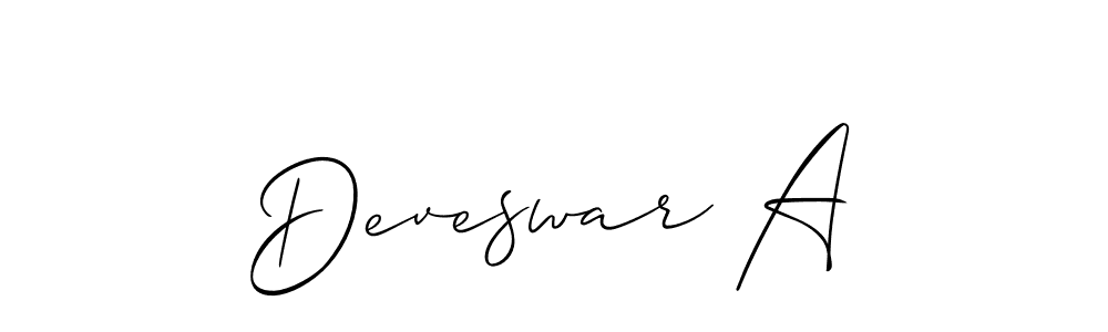 Create a beautiful signature design for name Deveswar A. With this signature (Allison_Script) fonts, you can make a handwritten signature for free. Deveswar A signature style 2 images and pictures png