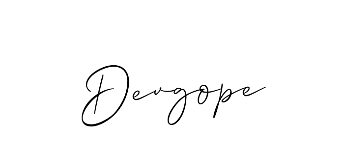 It looks lik you need a new signature style for name Devgope. Design unique handwritten (Allison_Script) signature with our free signature maker in just a few clicks. Devgope signature style 2 images and pictures png