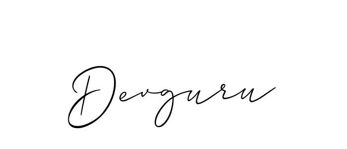 Make a beautiful signature design for name Devguru. With this signature (Allison_Script) style, you can create a handwritten signature for free. Devguru signature style 2 images and pictures png