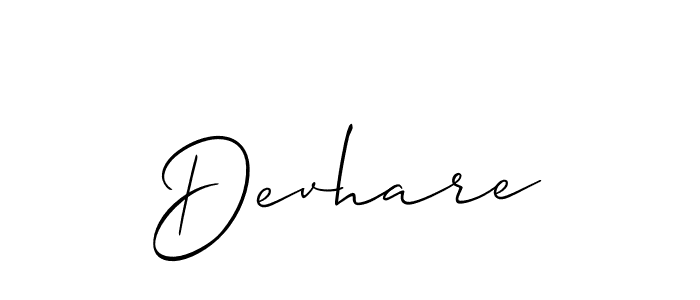 Make a beautiful signature design for name Devhare. With this signature (Allison_Script) style, you can create a handwritten signature for free. Devhare signature style 2 images and pictures png