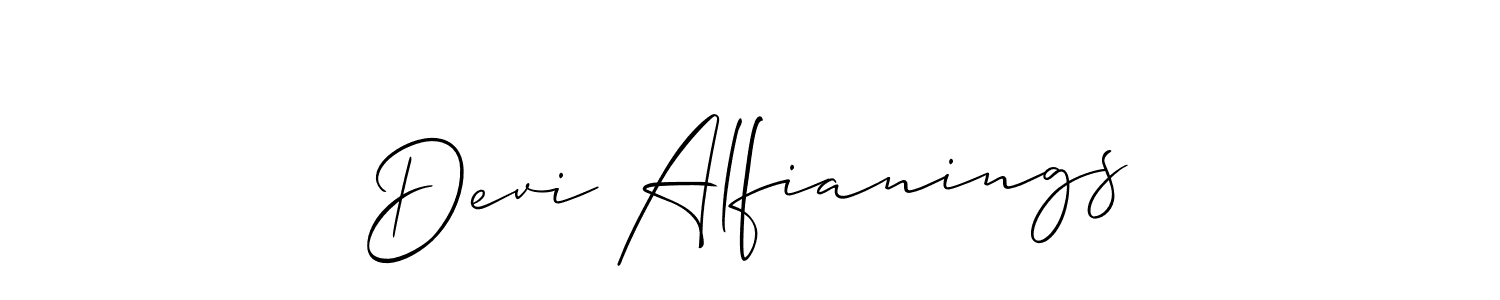 It looks lik you need a new signature style for name Devi Alfianings. Design unique handwritten (Allison_Script) signature with our free signature maker in just a few clicks. Devi Alfianings signature style 2 images and pictures png