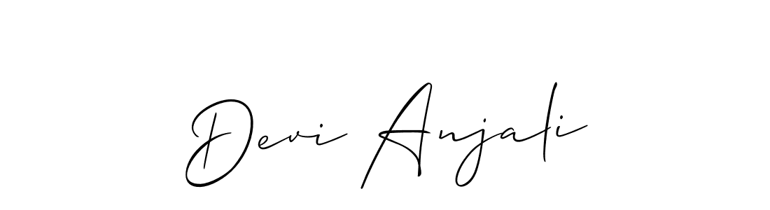 The best way (Allison_Script) to make a short signature is to pick only two or three words in your name. The name Devi Anjali include a total of six letters. For converting this name. Devi Anjali signature style 2 images and pictures png