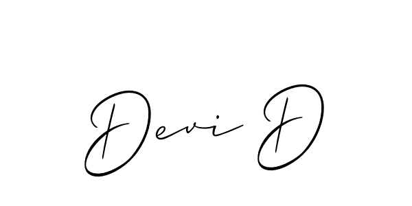 How to make Devi D name signature. Use Allison_Script style for creating short signs online. This is the latest handwritten sign. Devi D signature style 2 images and pictures png