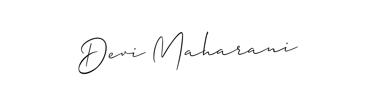 Allison_Script is a professional signature style that is perfect for those who want to add a touch of class to their signature. It is also a great choice for those who want to make their signature more unique. Get Devi Maharani name to fancy signature for free. Devi Maharani signature style 2 images and pictures png