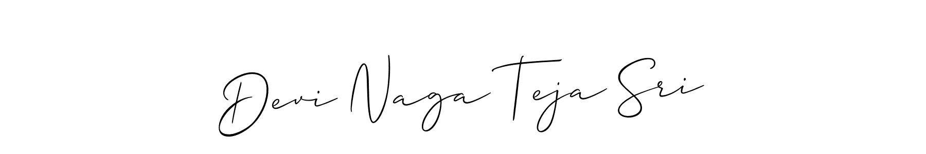 Allison_Script is a professional signature style that is perfect for those who want to add a touch of class to their signature. It is also a great choice for those who want to make their signature more unique. Get Devi Naga Teja Sri name to fancy signature for free. Devi Naga Teja Sri signature style 2 images and pictures png