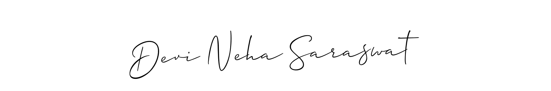 This is the best signature style for the Devi Neha Saraswat name. Also you like these signature font (Allison_Script). Mix name signature. Devi Neha Saraswat signature style 2 images and pictures png