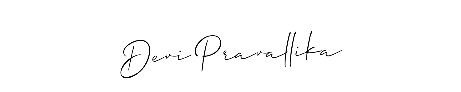 Use a signature maker to create a handwritten signature online. With this signature software, you can design (Allison_Script) your own signature for name Devi Pravallika. Devi Pravallika signature style 2 images and pictures png