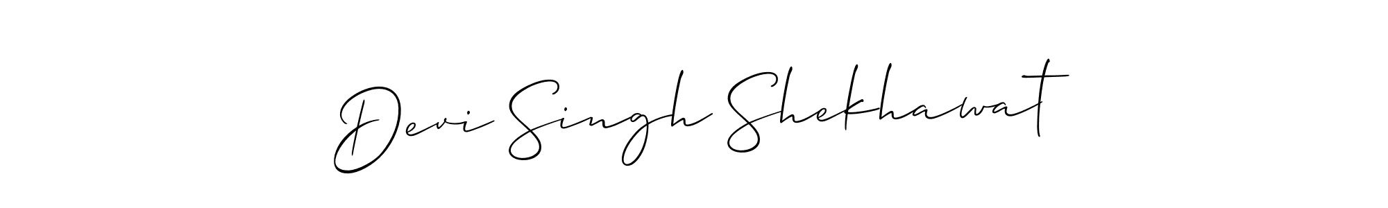 Allison_Script is a professional signature style that is perfect for those who want to add a touch of class to their signature. It is also a great choice for those who want to make their signature more unique. Get Devi Singh Shekhawat name to fancy signature for free. Devi Singh Shekhawat signature style 2 images and pictures png