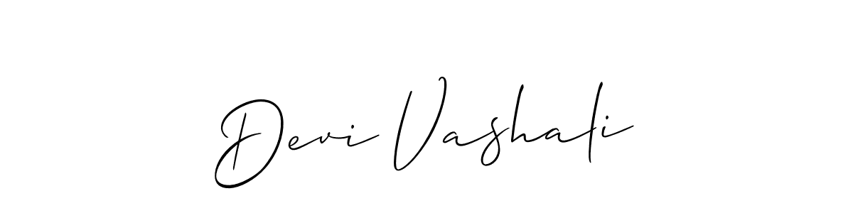 Create a beautiful signature design for name Devi Vashali. With this signature (Allison_Script) fonts, you can make a handwritten signature for free. Devi Vashali signature style 2 images and pictures png