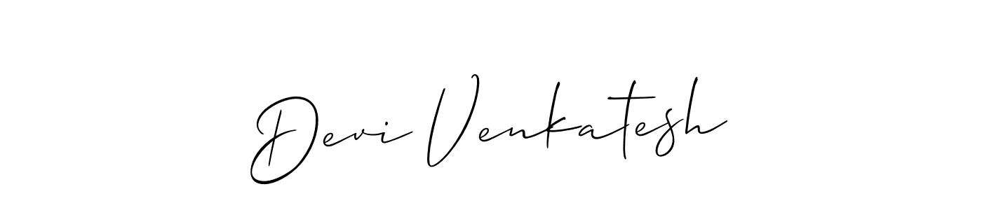 How to make Devi Venkatesh name signature. Use Allison_Script style for creating short signs online. This is the latest handwritten sign. Devi Venkatesh signature style 2 images and pictures png