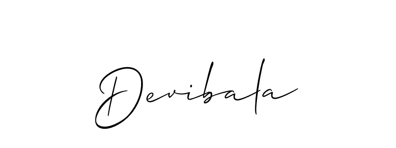 You should practise on your own different ways (Allison_Script) to write your name (Devibala) in signature. don't let someone else do it for you. Devibala signature style 2 images and pictures png
