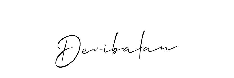 Design your own signature with our free online signature maker. With this signature software, you can create a handwritten (Allison_Script) signature for name Devibalan. Devibalan signature style 2 images and pictures png