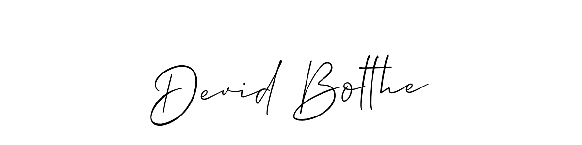 How to make Devid Bolthe signature? Allison_Script is a professional autograph style. Create handwritten signature for Devid Bolthe name. Devid Bolthe signature style 2 images and pictures png