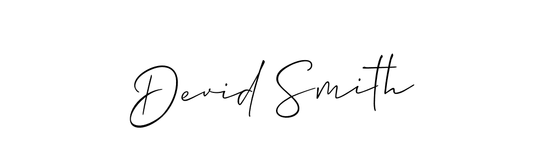 The best way (Allison_Script) to make a short signature is to pick only two or three words in your name. The name Devid Smith include a total of six letters. For converting this name. Devid Smith signature style 2 images and pictures png