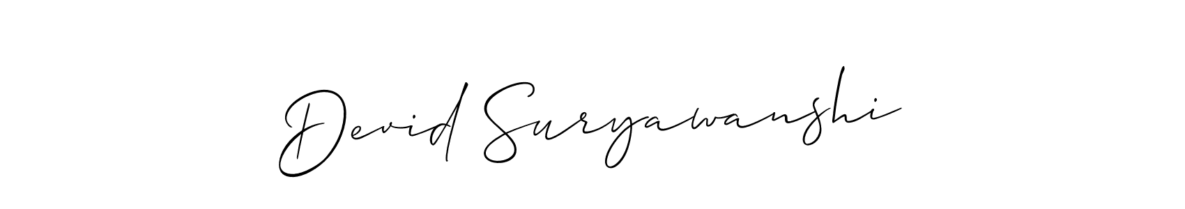 Design your own signature with our free online signature maker. With this signature software, you can create a handwritten (Allison_Script) signature for name Devid Suryawanshi. Devid Suryawanshi signature style 2 images and pictures png