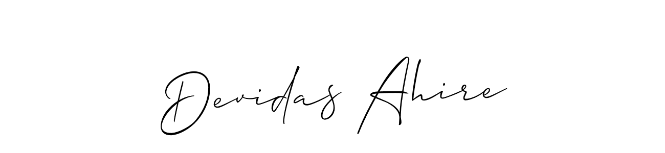 Make a beautiful signature design for name Devidas Ahire. With this signature (Allison_Script) style, you can create a handwritten signature for free. Devidas Ahire signature style 2 images and pictures png