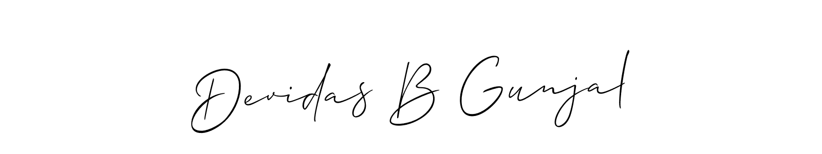 Design your own signature with our free online signature maker. With this signature software, you can create a handwritten (Allison_Script) signature for name Devidas B Gunjal. Devidas B Gunjal signature style 2 images and pictures png