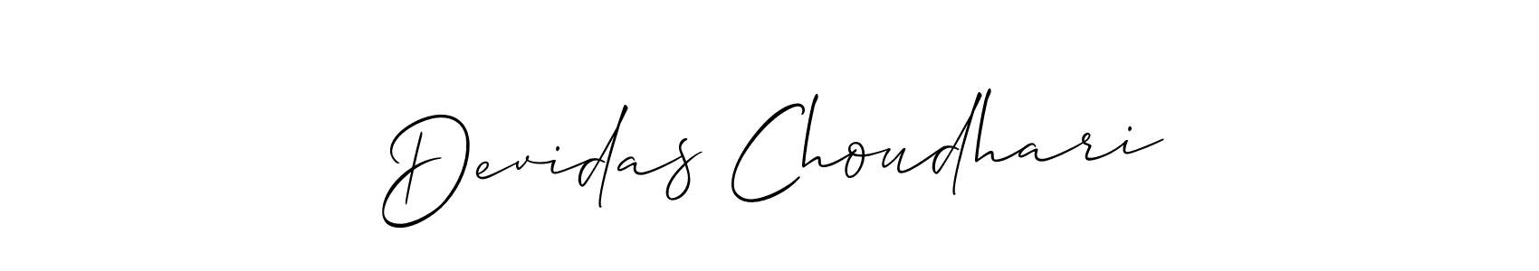 Use a signature maker to create a handwritten signature online. With this signature software, you can design (Allison_Script) your own signature for name Devidas Choudhari. Devidas Choudhari signature style 2 images and pictures png