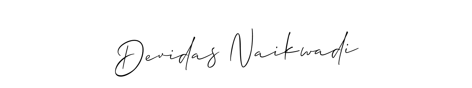 Use a signature maker to create a handwritten signature online. With this signature software, you can design (Allison_Script) your own signature for name Devidas Naikwadi. Devidas Naikwadi signature style 2 images and pictures png