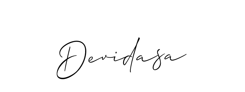 How to make Devidasa signature? Allison_Script is a professional autograph style. Create handwritten signature for Devidasa name. Devidasa signature style 2 images and pictures png