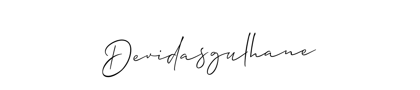 Make a beautiful signature design for name Devidasgulhane. With this signature (Allison_Script) style, you can create a handwritten signature for free. Devidasgulhane signature style 2 images and pictures png