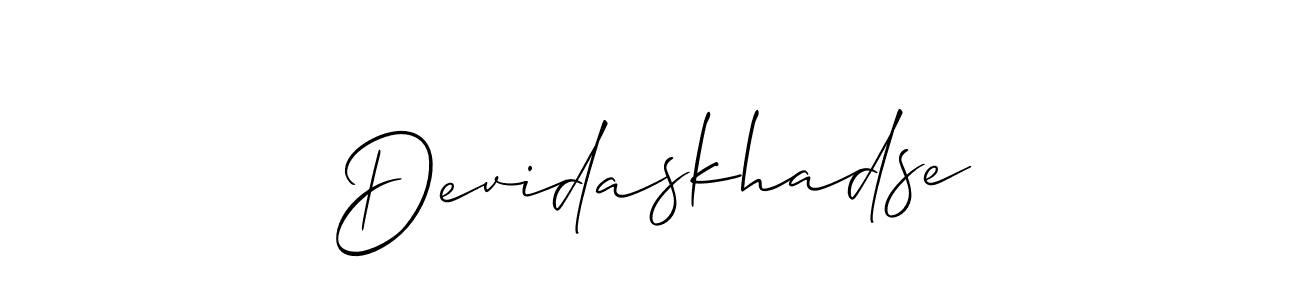 You can use this online signature creator to create a handwritten signature for the name Devidaskhadse. This is the best online autograph maker. Devidaskhadse signature style 2 images and pictures png