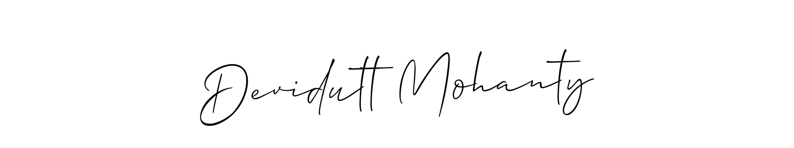 Create a beautiful signature design for name Devidutt Mohanty. With this signature (Allison_Script) fonts, you can make a handwritten signature for free. Devidutt Mohanty signature style 2 images and pictures png