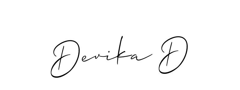 How to make Devika D signature? Allison_Script is a professional autograph style. Create handwritten signature for Devika D name. Devika D signature style 2 images and pictures png