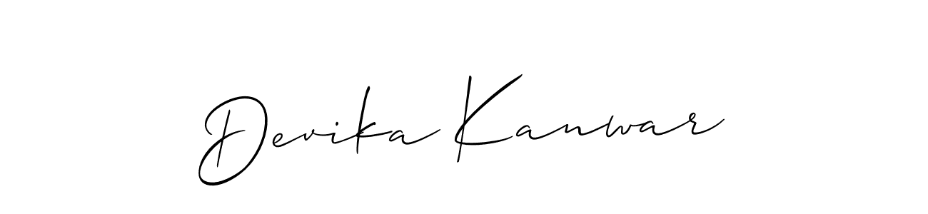 Design your own signature with our free online signature maker. With this signature software, you can create a handwritten (Allison_Script) signature for name Devika Kanwar. Devika Kanwar signature style 2 images and pictures png