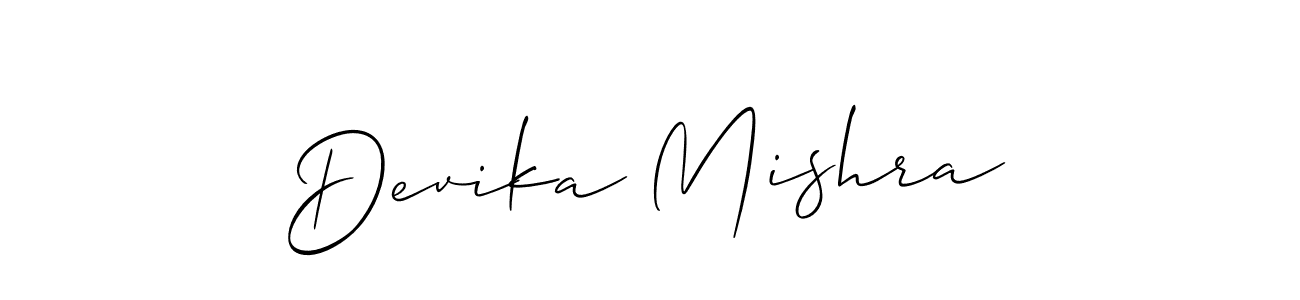 How to make Devika Mishra name signature. Use Allison_Script style for creating short signs online. This is the latest handwritten sign. Devika Mishra signature style 2 images and pictures png