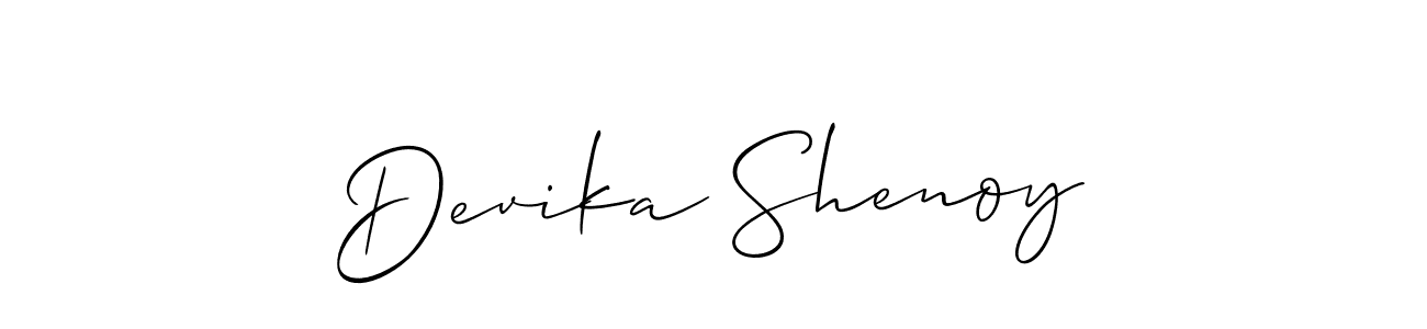 Similarly Allison_Script is the best handwritten signature design. Signature creator online .You can use it as an online autograph creator for name Devika Shenoy. Devika Shenoy signature style 2 images and pictures png